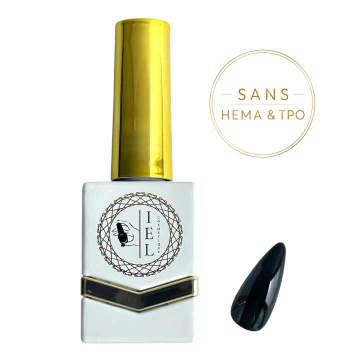 Black – Vernis Semi-Permanent Noir 10 ml  | Sans HEMA & TPO | IEL Cosmetique