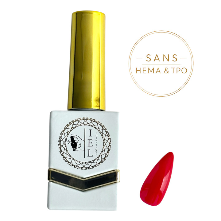 Deluxe Red – Vernis Semi-Permanent Rouge Intense 10 ml | Sans HEMA & TPO | IEL Cosmetique