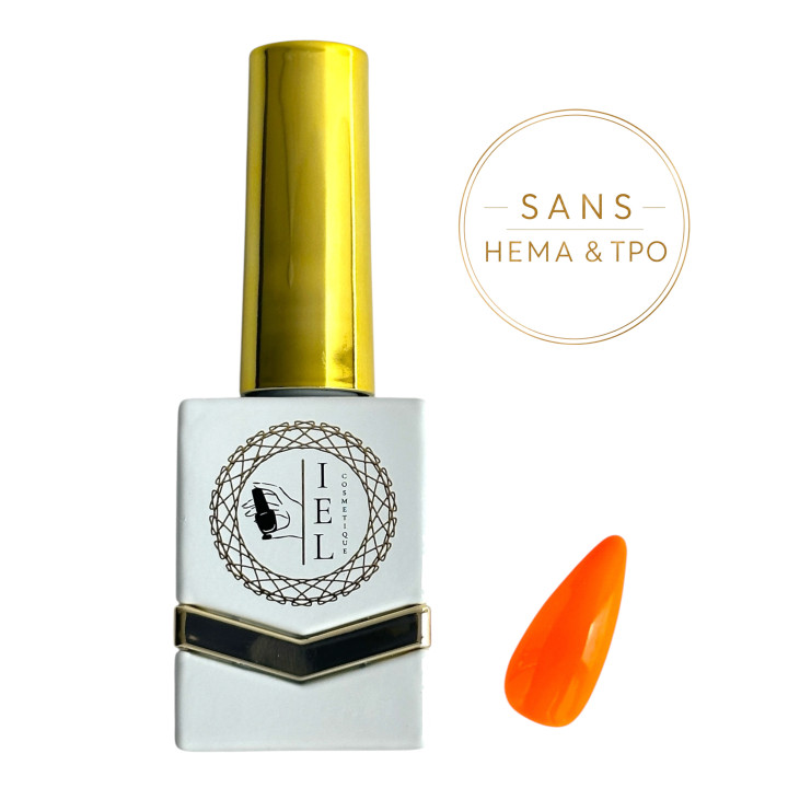 Neon Mandarine Vernis Semi-Permanent UV/LED 10 ml | Sans HEMA & TPO | IEL Cosmetique