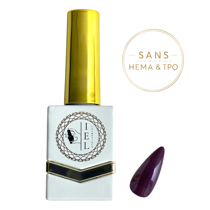 Pearly Aubergine – Vernis Semi-Permanent 10 ml | Sans HEMA & TPO | IEL Cosmetique