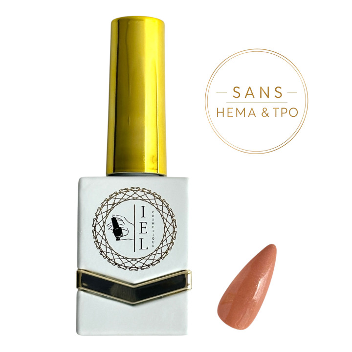 Nude Star – Vernis Semi-Permanent Nude Brun Pailleté 10 ml | Sans HEMA & TPO | IEL Cosmetique